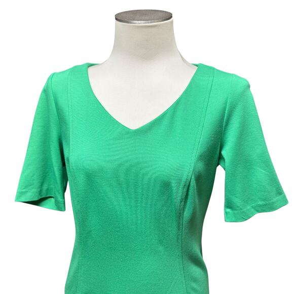 Talbots Short Sleeve Shift Dress Green 6 - Picture 2 of 5